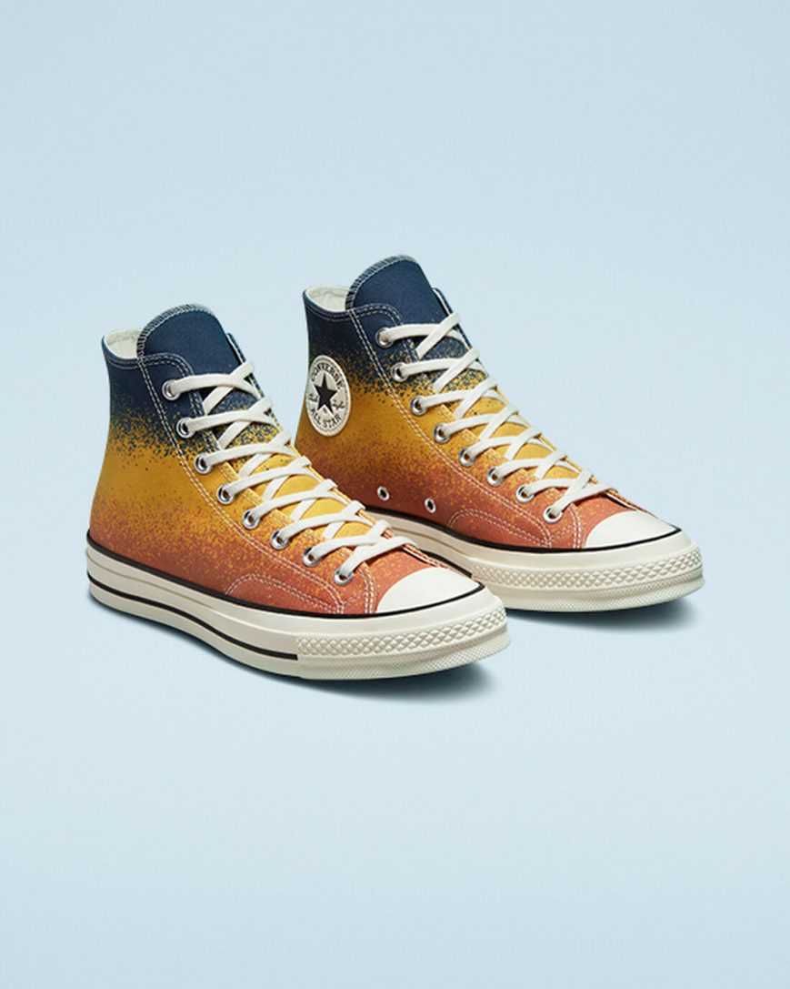 Dámské Boty Vysoké Converse Chuck 70 Scatter Dye Zlaté | CZ DSQY58